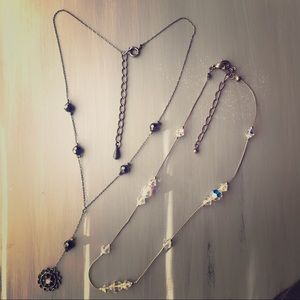 Crystal black and white necklace bundle!